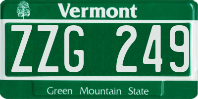 VT license plate ZZG249
