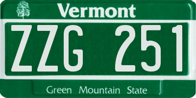VT license plate ZZG251