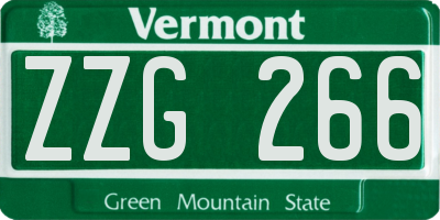 VT license plate ZZG266