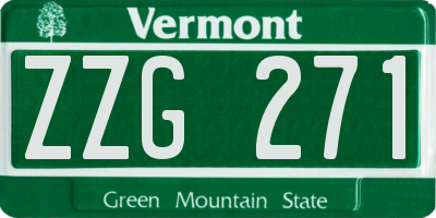 VT license plate ZZG271