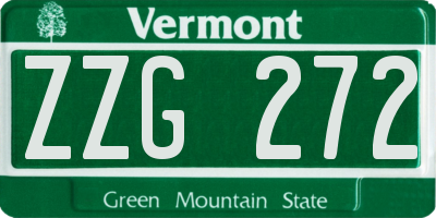 VT license plate ZZG272