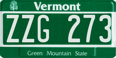 VT license plate ZZG273