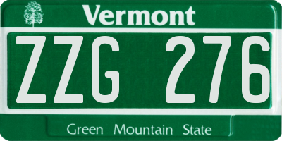 VT license plate ZZG276