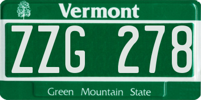 VT license plate ZZG278