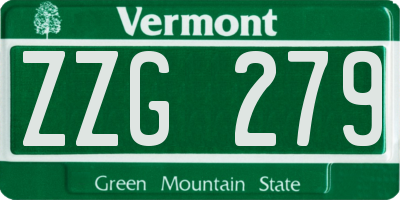 VT license plate ZZG279