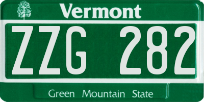 VT license plate ZZG282