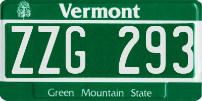 VT license plate ZZG293