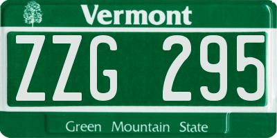 VT license plate ZZG295