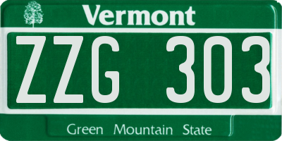 VT license plate ZZG303