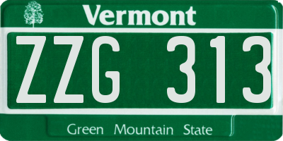 VT license plate ZZG313
