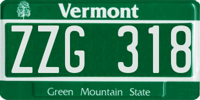 VT license plate ZZG318