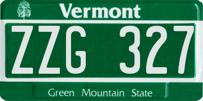 VT license plate ZZG327