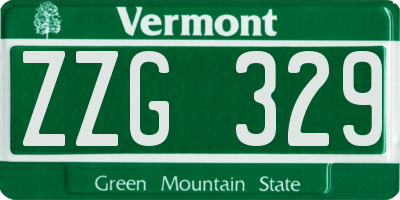 VT license plate ZZG329