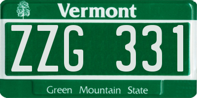 VT license plate ZZG331