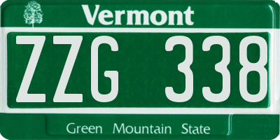 VT license plate ZZG338
