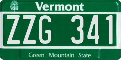 VT license plate ZZG341