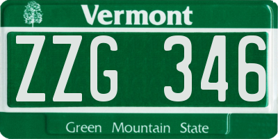 VT license plate ZZG346