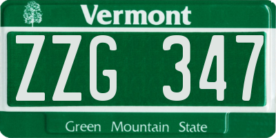 VT license plate ZZG347