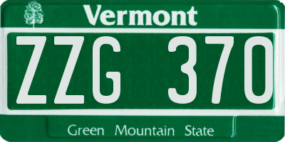VT license plate ZZG370
