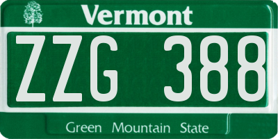 VT license plate ZZG388