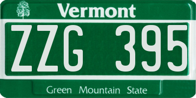VT license plate ZZG395