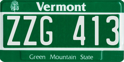 VT license plate ZZG413