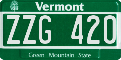 VT license plate ZZG420
