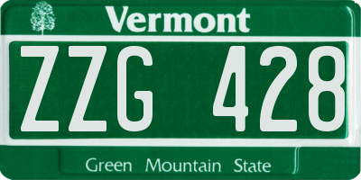 VT license plate ZZG428
