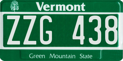 VT license plate ZZG438