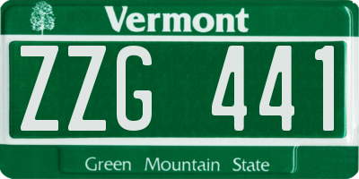 VT license plate ZZG441