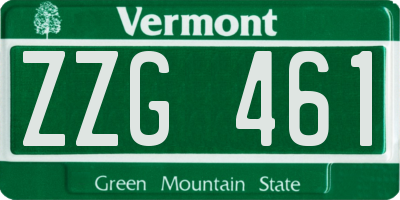 VT license plate ZZG461