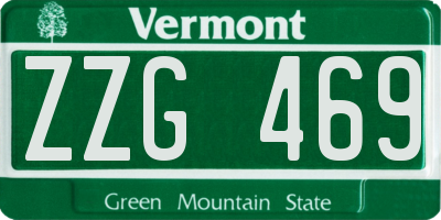 VT license plate ZZG469