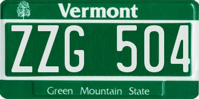 VT license plate ZZG504