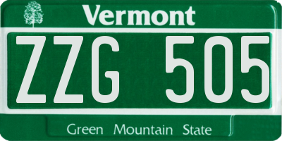 VT license plate ZZG505