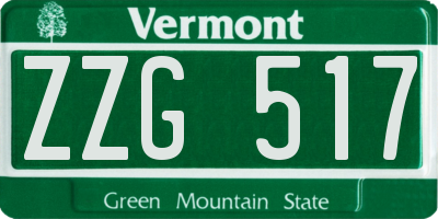 VT license plate ZZG517