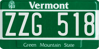 VT license plate ZZG518