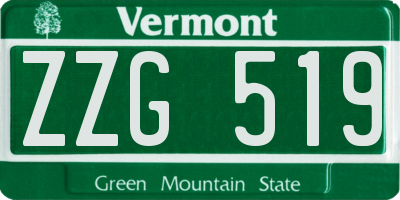 VT license plate ZZG519