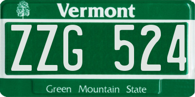 VT license plate ZZG524