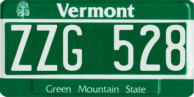 VT license plate ZZG528
