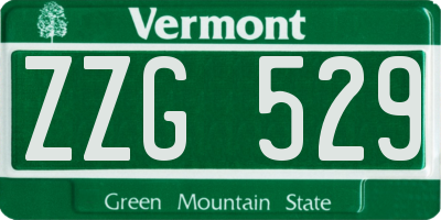 VT license plate ZZG529
