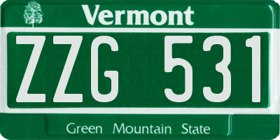 VT license plate ZZG531