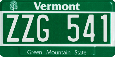VT license plate ZZG541