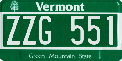 VT license plate ZZG551