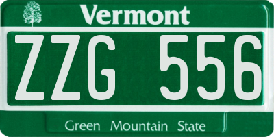 VT license plate ZZG556