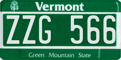 VT license plate ZZG566