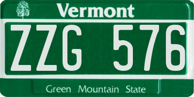 VT license plate ZZG576