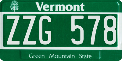 VT license plate ZZG578