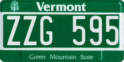 VT license plate ZZG595