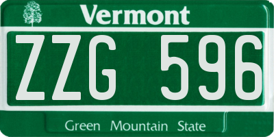 VT license plate ZZG596