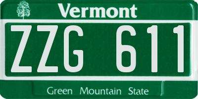 VT license plate ZZG611